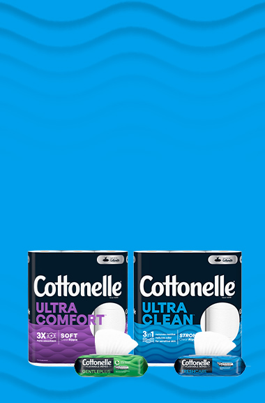 Cottonelle product with blue background mobile