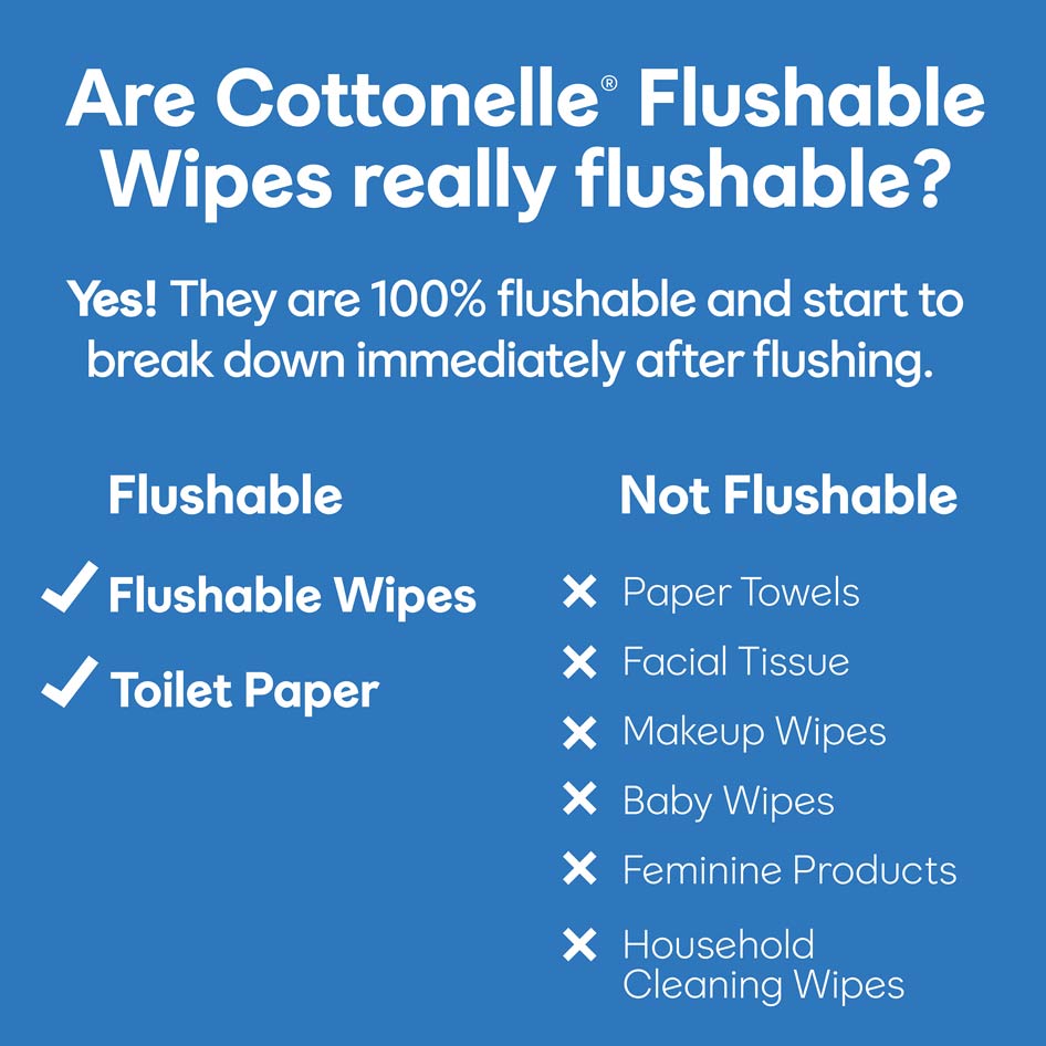 Cottonelle FreshCare FW XL wipes really flushable