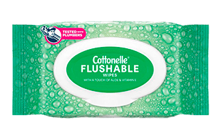 Cottonelle Flushable Wipes with Aloe & Vitamin E Package