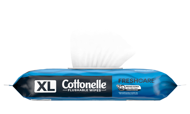 Cottonelle flushable wipes XL