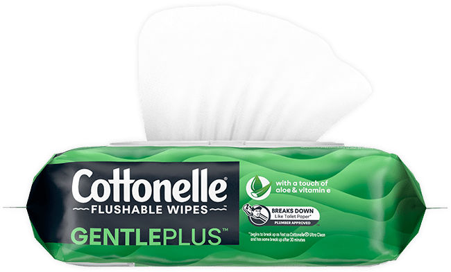 Cottonelle® GentlePlus® Flushable Wipes 84 pack.